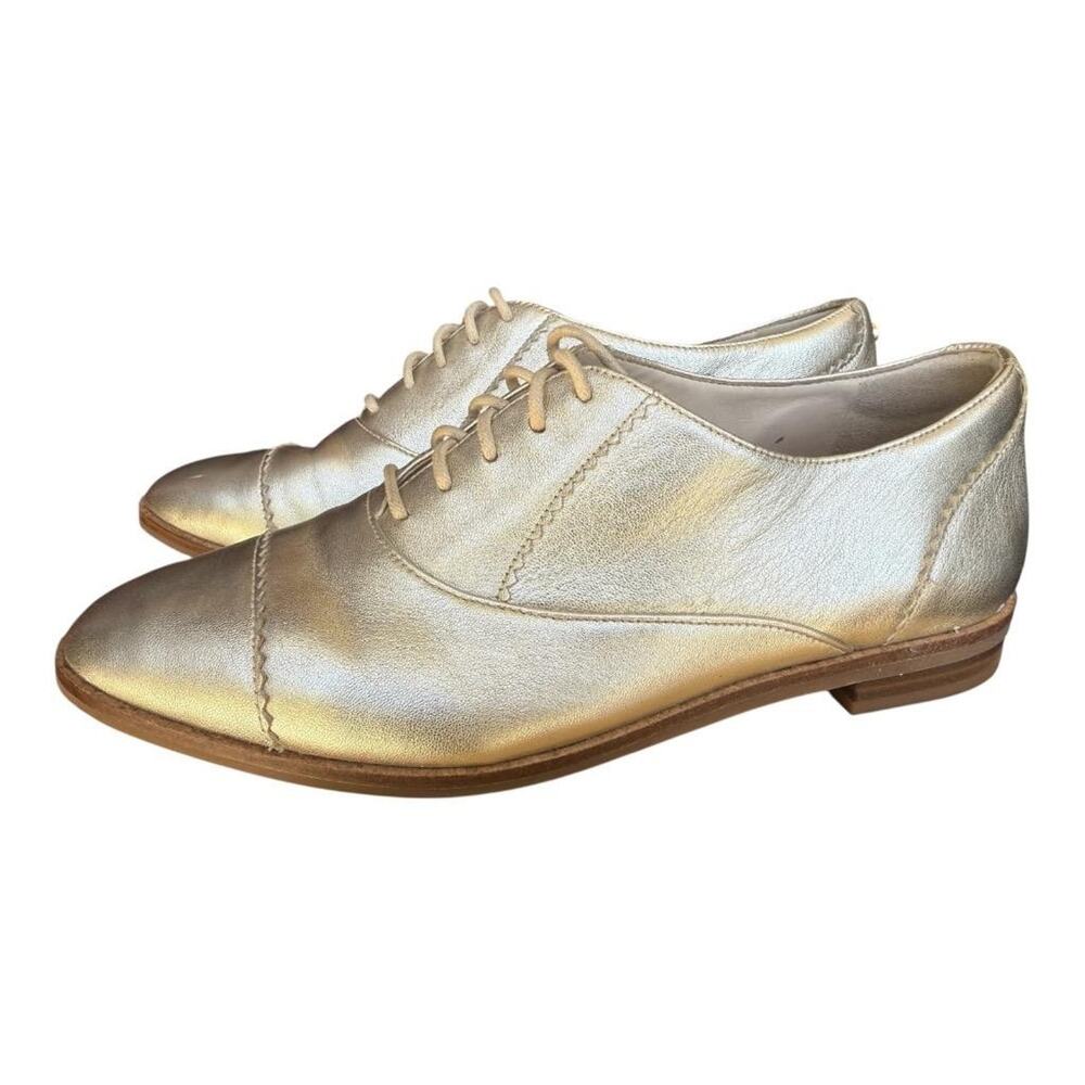 Cole Haan Arden Gold Leather Cap Toe Oxford Women size 6.5 - Picture 5 of 7